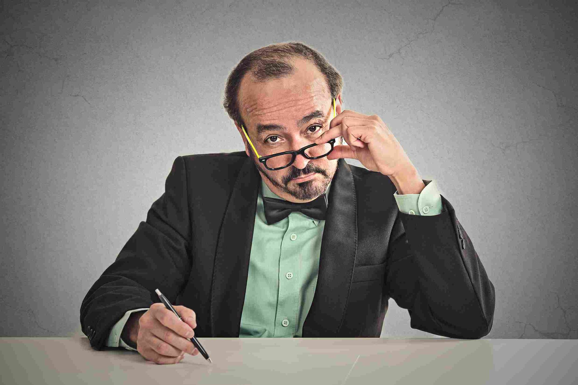 employee performance review man sitting