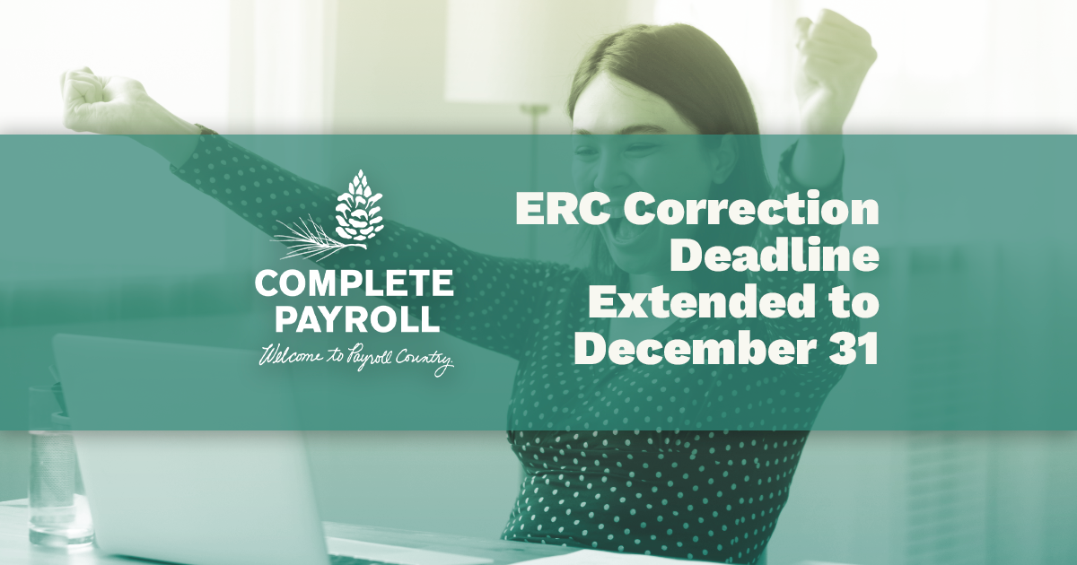 ERC Correction Deadline Extended to December 31