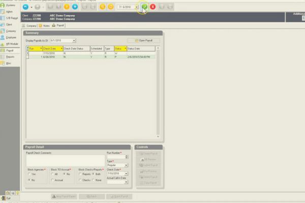 Creating a New Payroll and Batch in Evolution Classic
