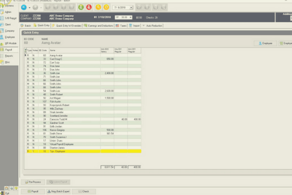 Customizing the Payroll Quick Entry Grid in Evolution Classic