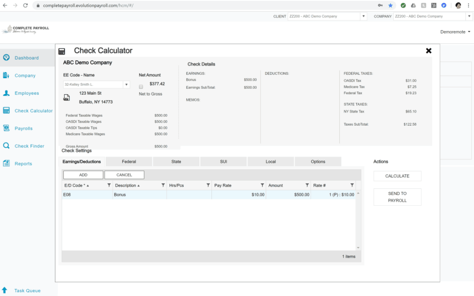 Additional employee features and shortcuts in Evolution Payroll