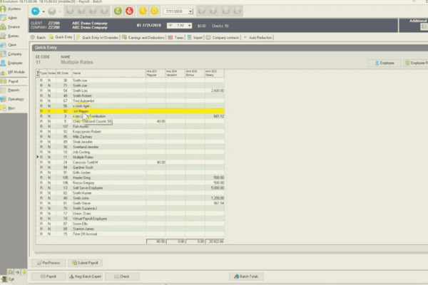 Employee Check View and Editing in Payroll in Evolution Classic