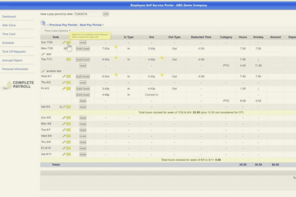 Employee Self-Service Basic Navigation in TimeWorks Plus