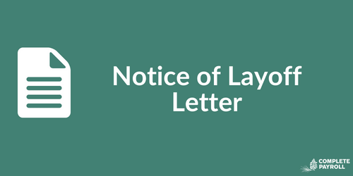 Notice of Layoff Letter