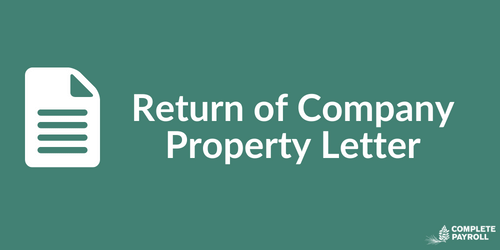 Return of Company Property Letter