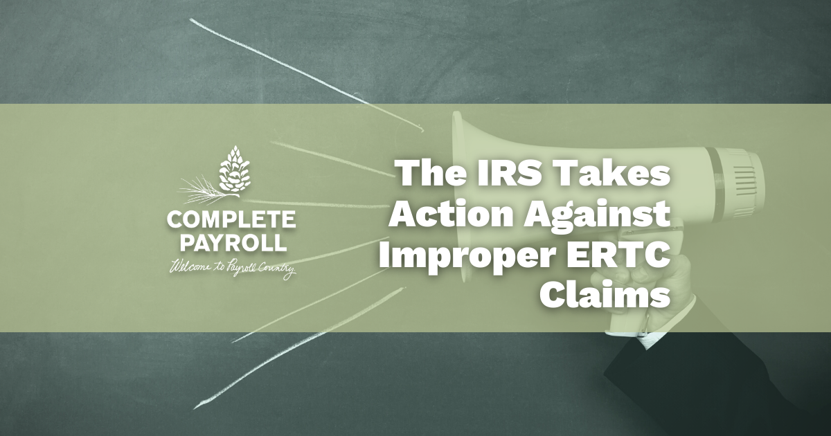 The IRS Places Moratorium on ERTC Claims