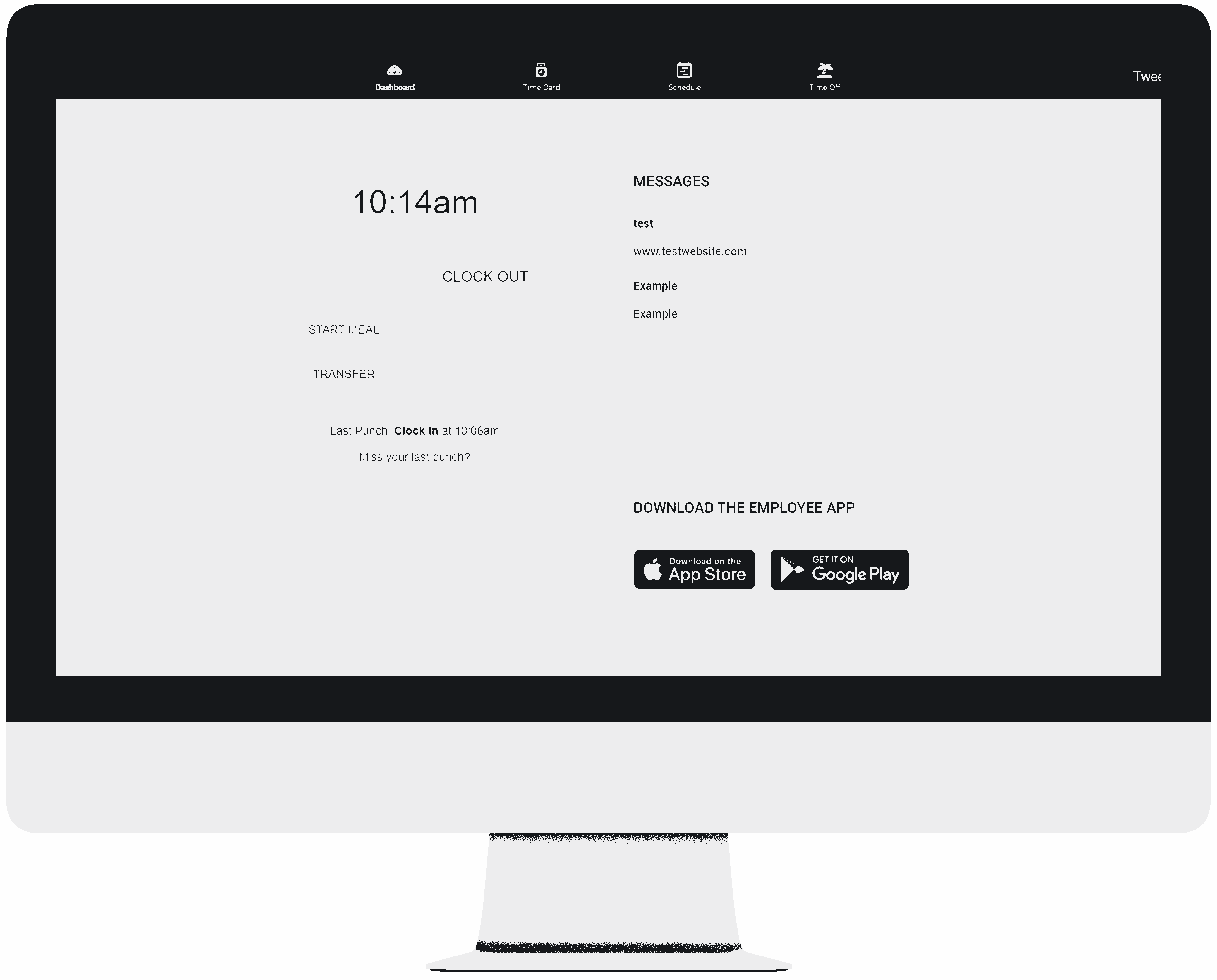 time clock payroll screen