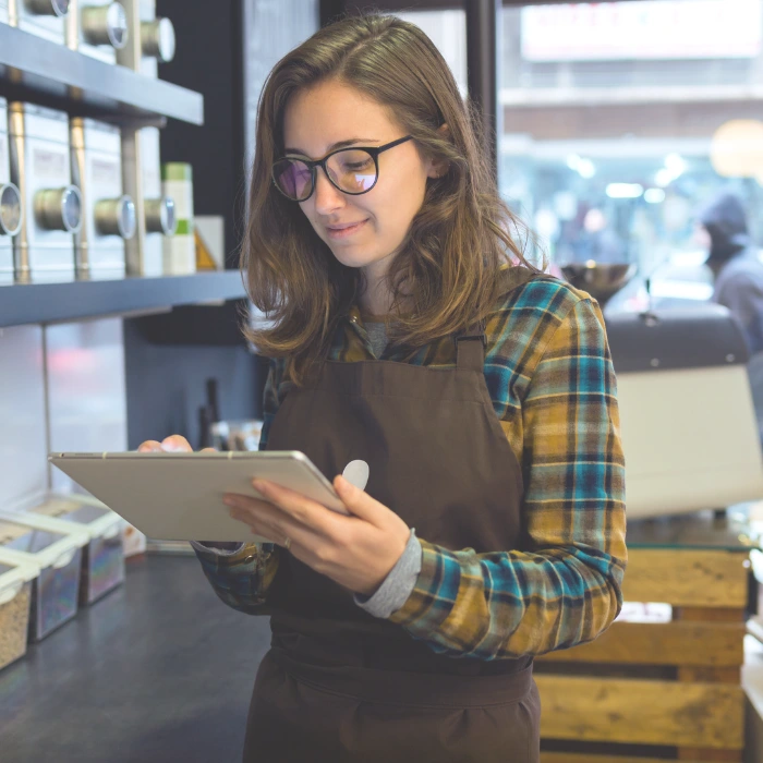 employee payroll scheduling woman standing