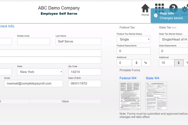 Personal Information Changes in Evolution Self Serve