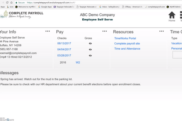 Time Off Request in Evolution Self Serve